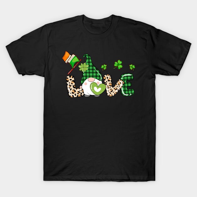 St Pattys Love Irish Shamrock Gnome St Patricks T-Shirt by freakys